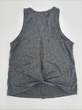 Fabletics Gray Twist-Back Tank Top